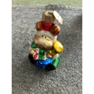 Thomas Pacconi Snowman With Santa Hat Blown Glass Ornament